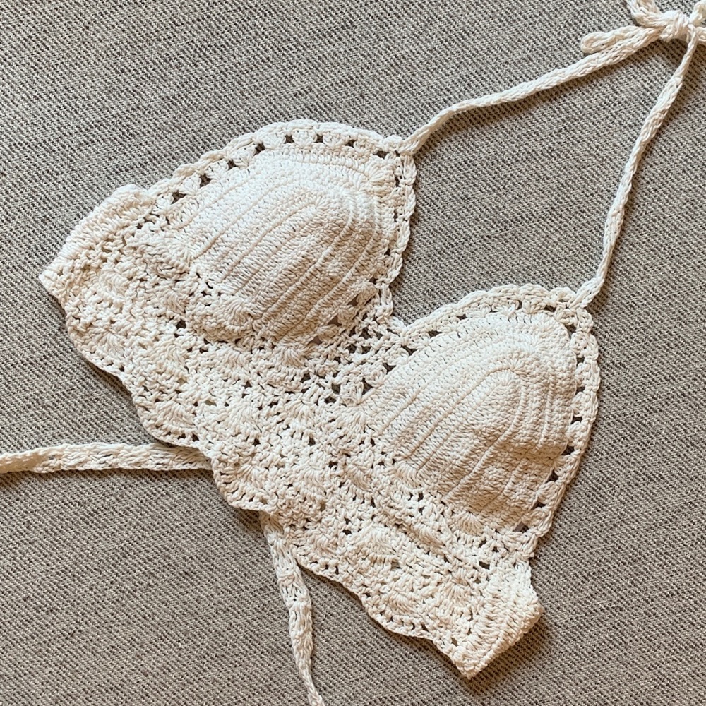 COPY - Crochet Bikini Top in Creme